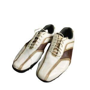 Footjoy Superlites Men's Oxford Golf Shoes Waterproof White, Brown Size 11 M